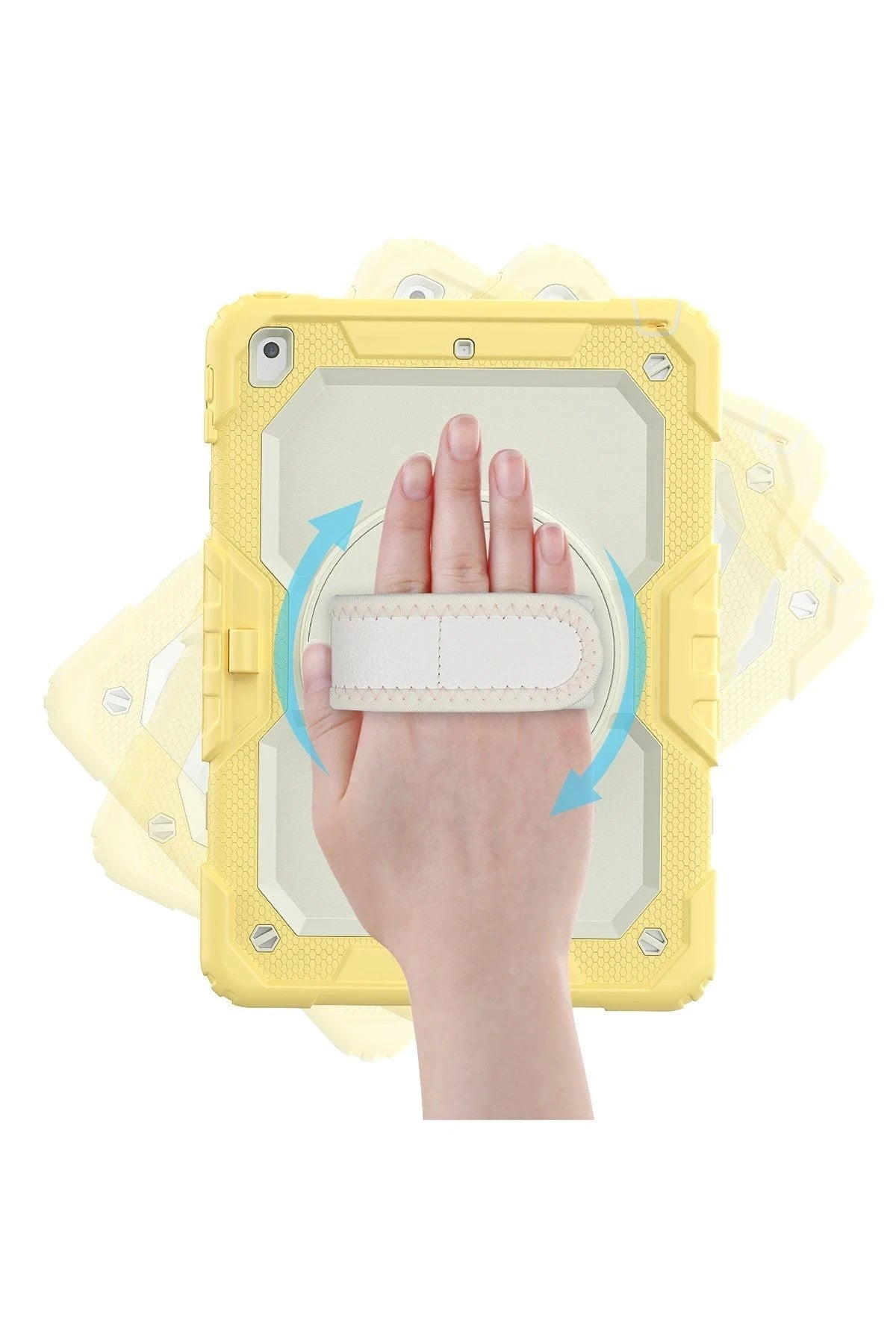 Mey İthalat® iPad 10.2 (7.nesil) Kılıf Strap New Tablet Kapak - Sarı