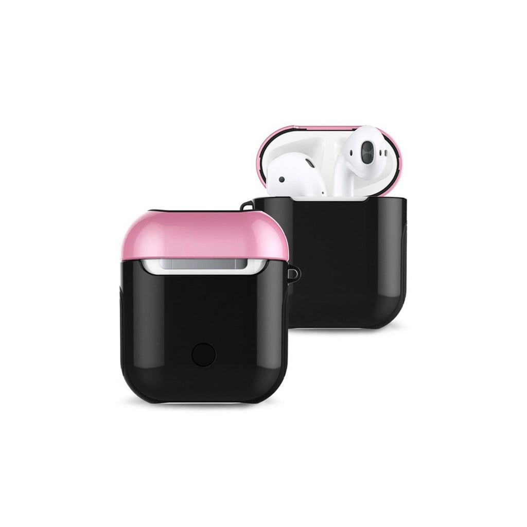 Mey İthalat® Airpods 2 (2.nesil) 3in1 Kılıf - Siyah-Pembe