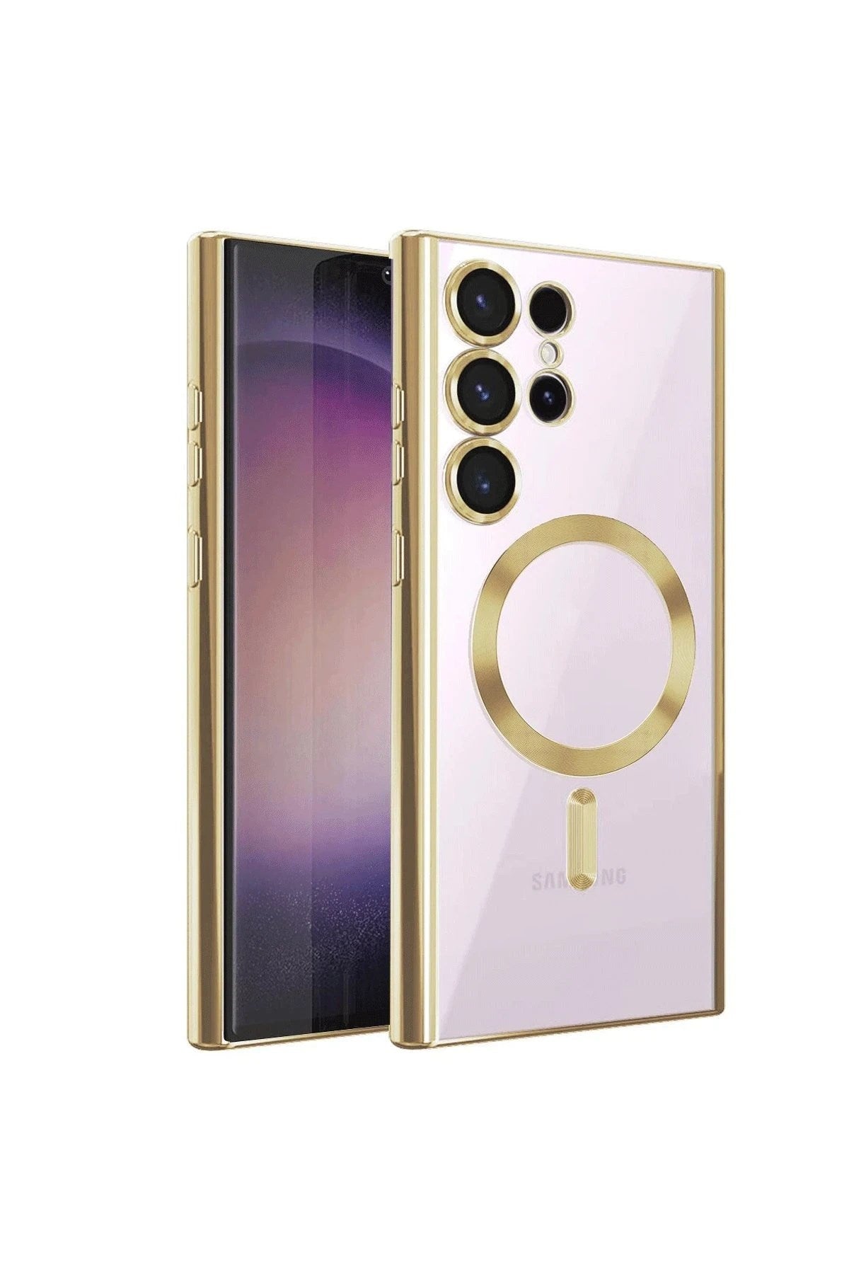 Mey İthalat® Samsung Galaxy S22 Ultra Kılıf Kross Magneticsafe Kapak - Gold