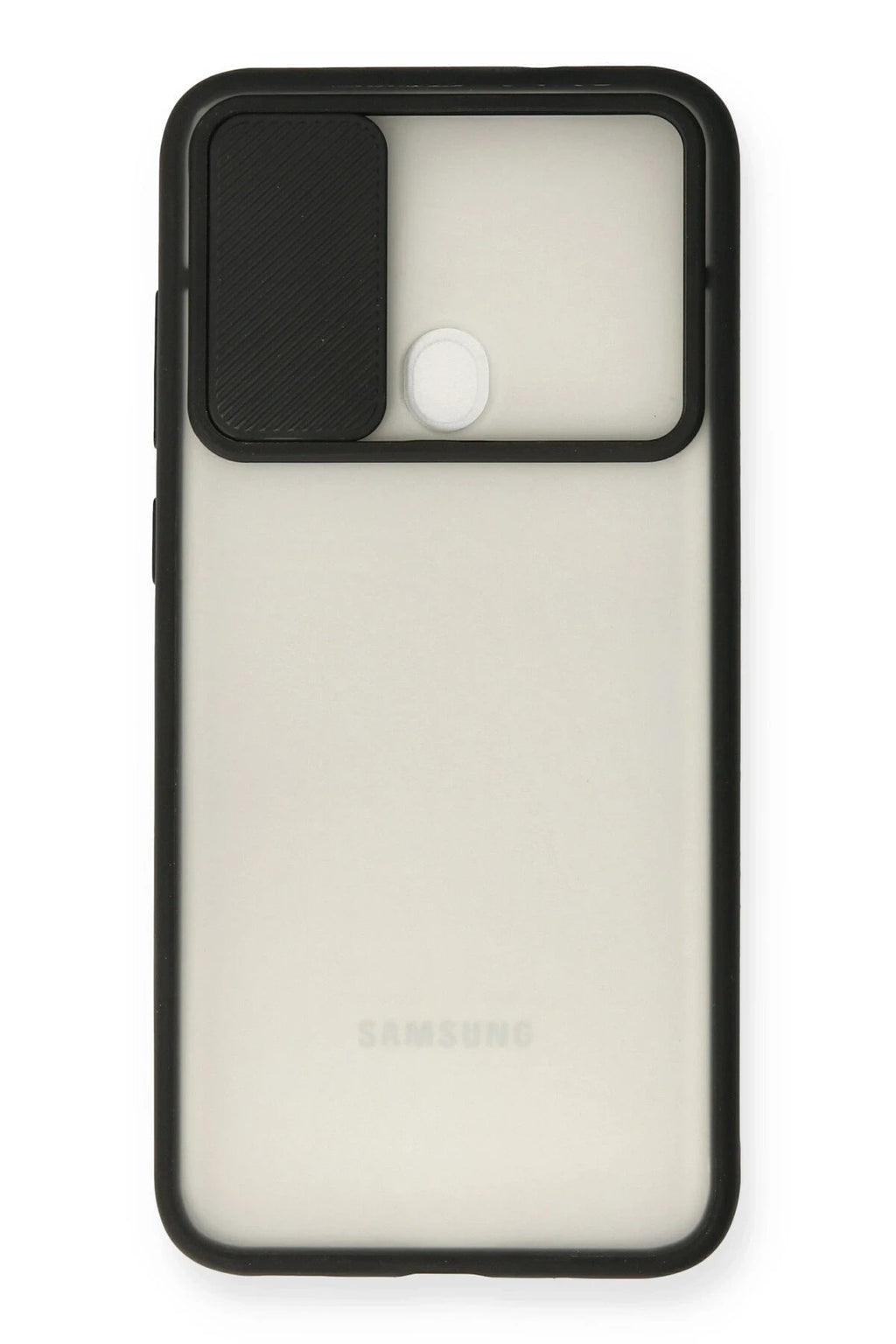 Mey İthalat® Samsung Galaxy A11 Kılıf Palm Buzlu Kamera Sürgülü Silikon - Siyah