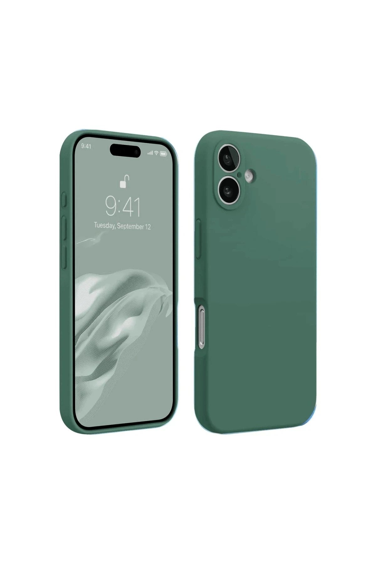 Mey İthalat® iPhone 16 Kılıf First Silikon - Koyu Yeşil
