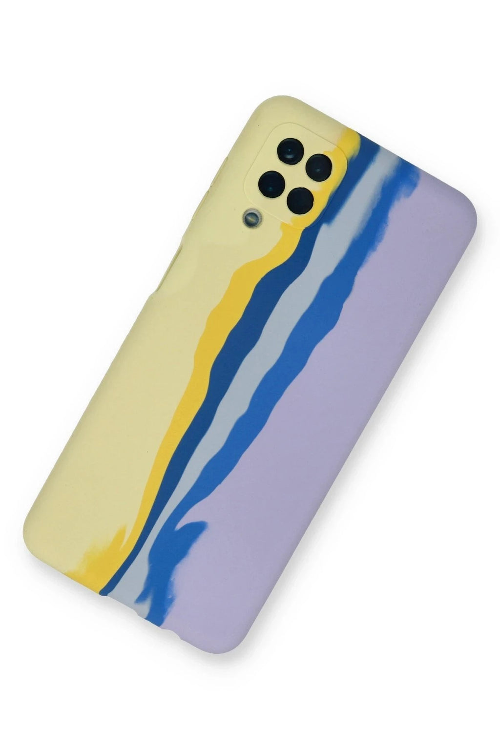 Mey İthalat® Samsung Galaxy A22 Kılıf Ebruli Lansman Silikon - Sarı-Lila