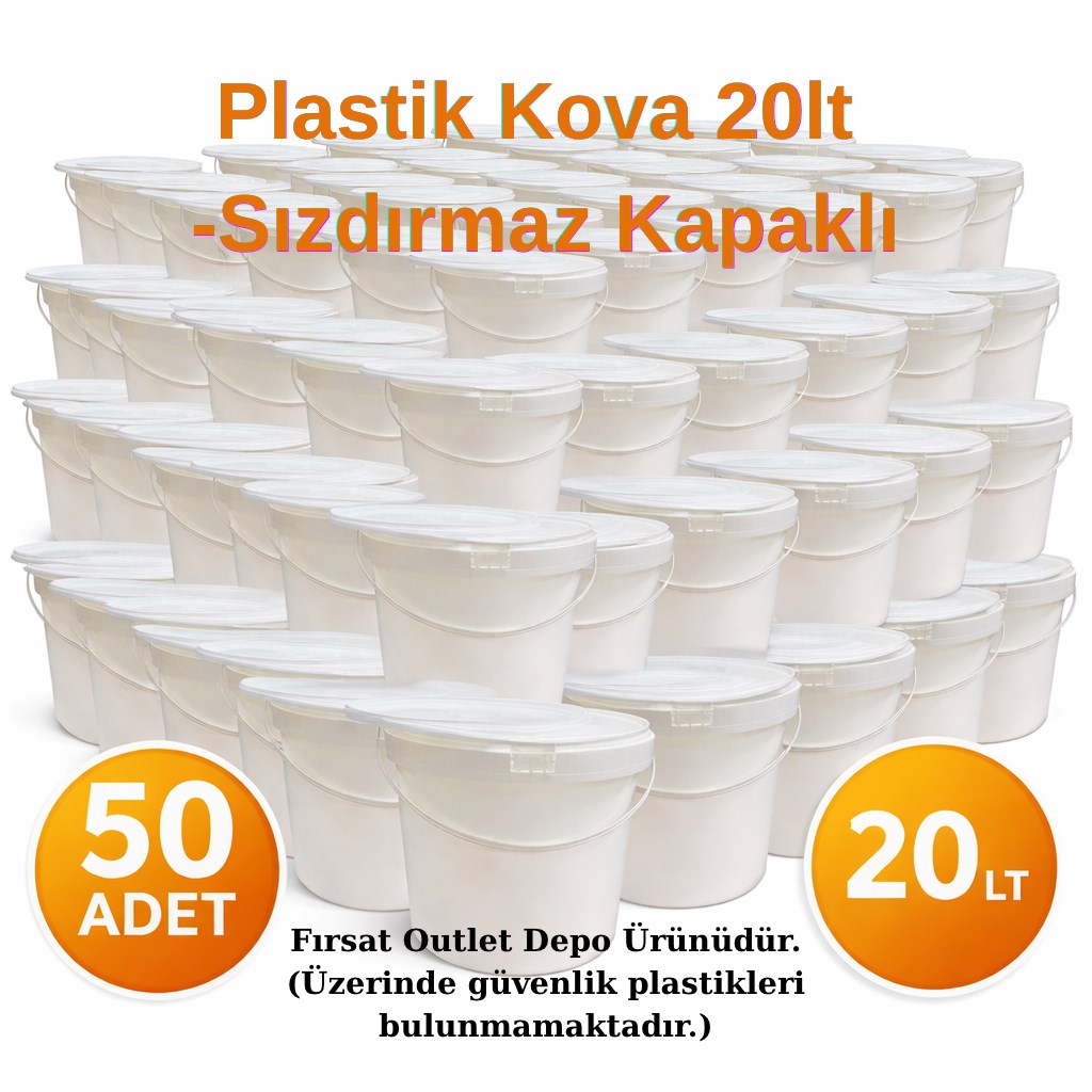Sızdırmaz Kapaklı Plastik Kova 20lt x 50 Adet (outlet)