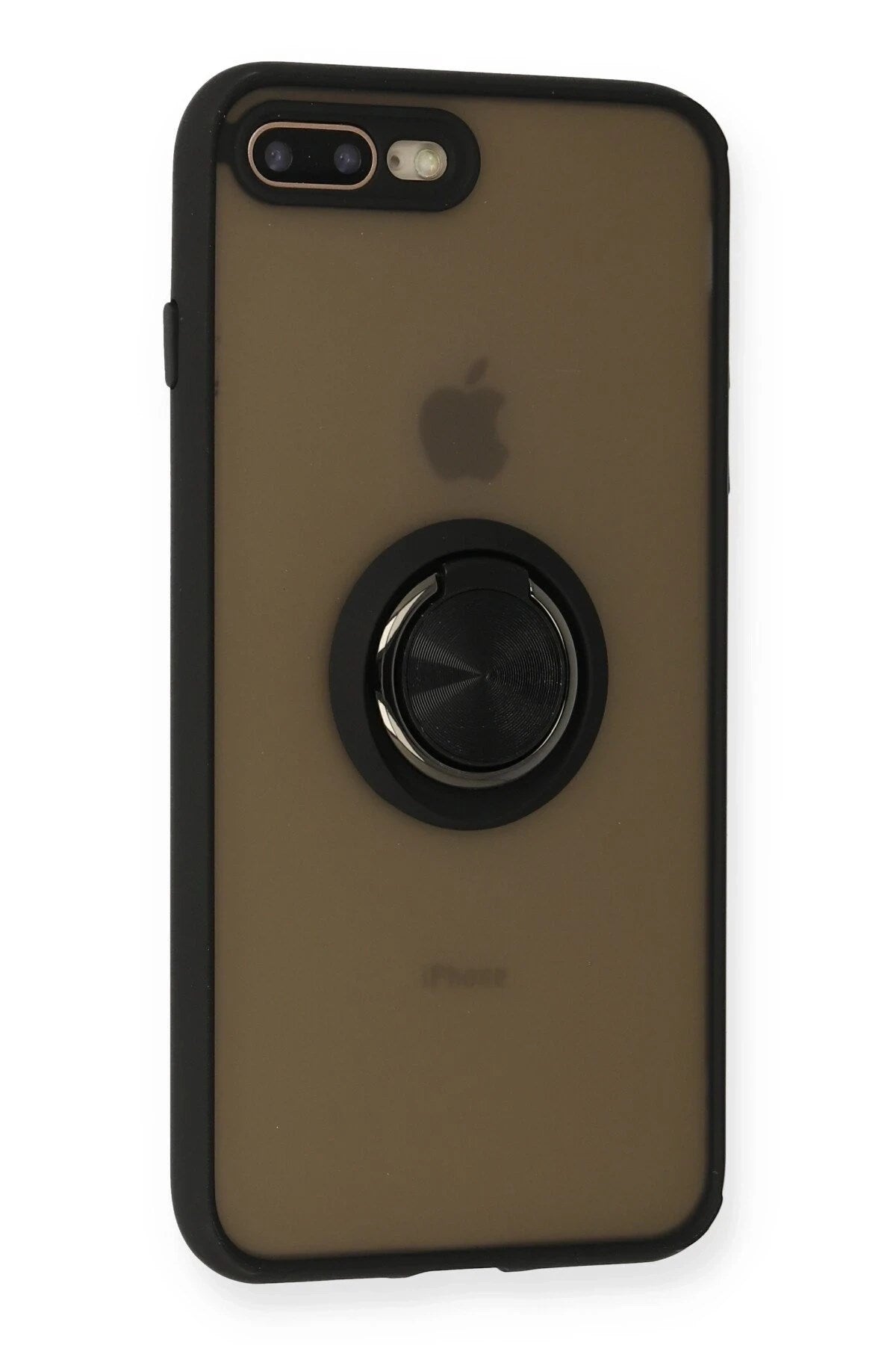 Mey İthalat® iPhone 7 Plus Kılıf Montreal Yüzüklü Silikon Kapak - Siyah
