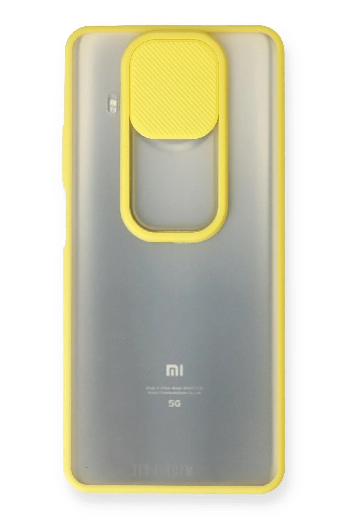 Mey İthalat® Mi 10T Lite Kılıf Palm Buzlu Kamera Sürgülü Silikon - Sarı
