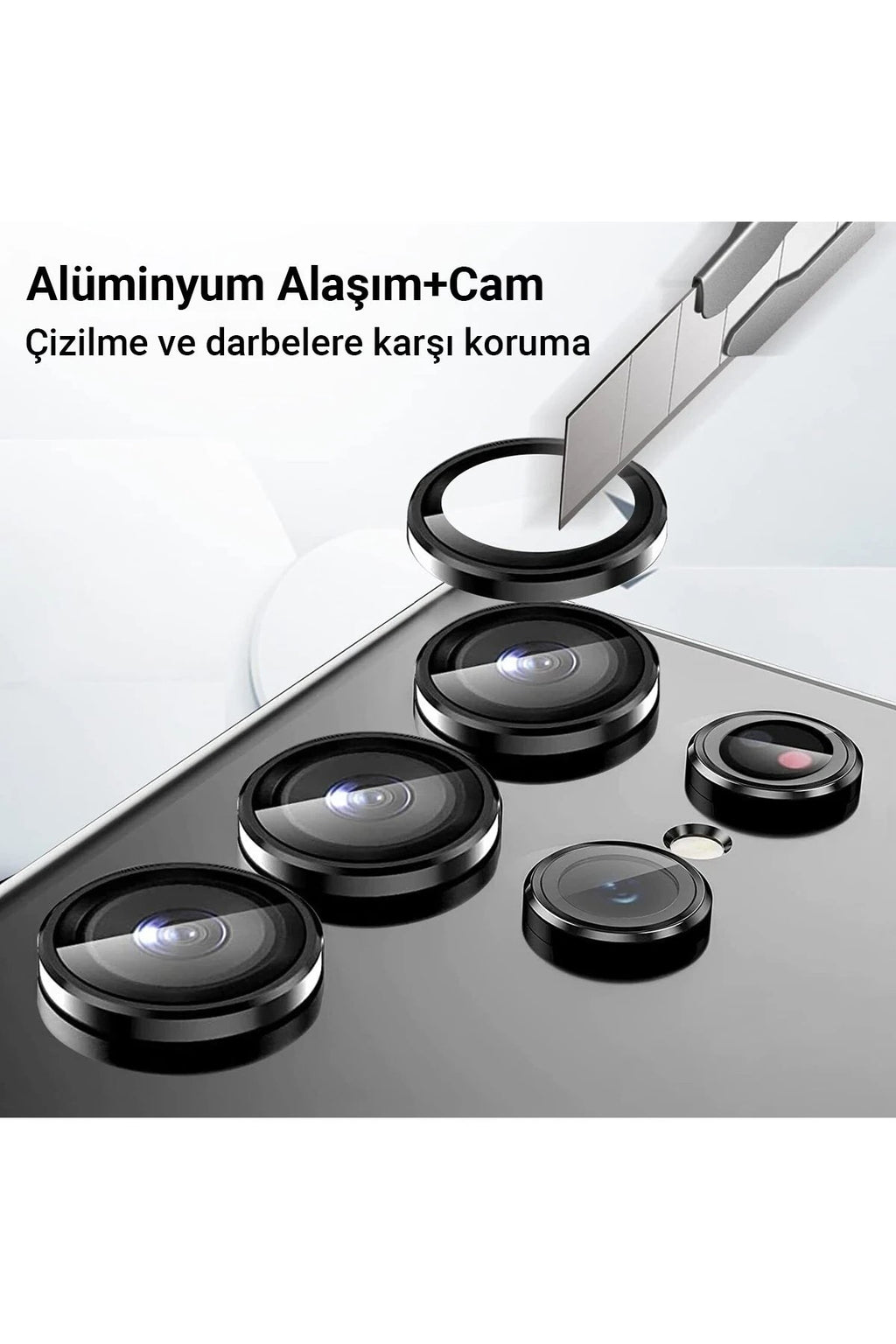Mey İthalat® Samsung Galaxy A34 5G Valdez Metal Kamera Lens - Siyah