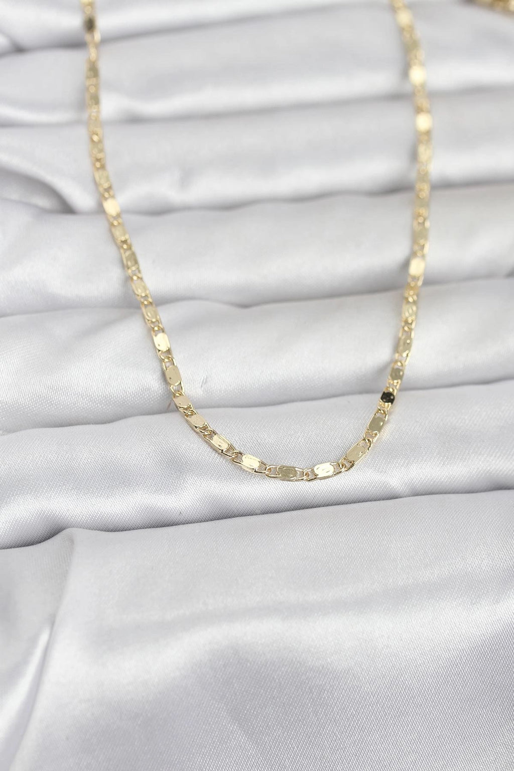 Mey İthalat® CM 14K Gold Renk Ezme Zincir 60 cm Kadın Kolye