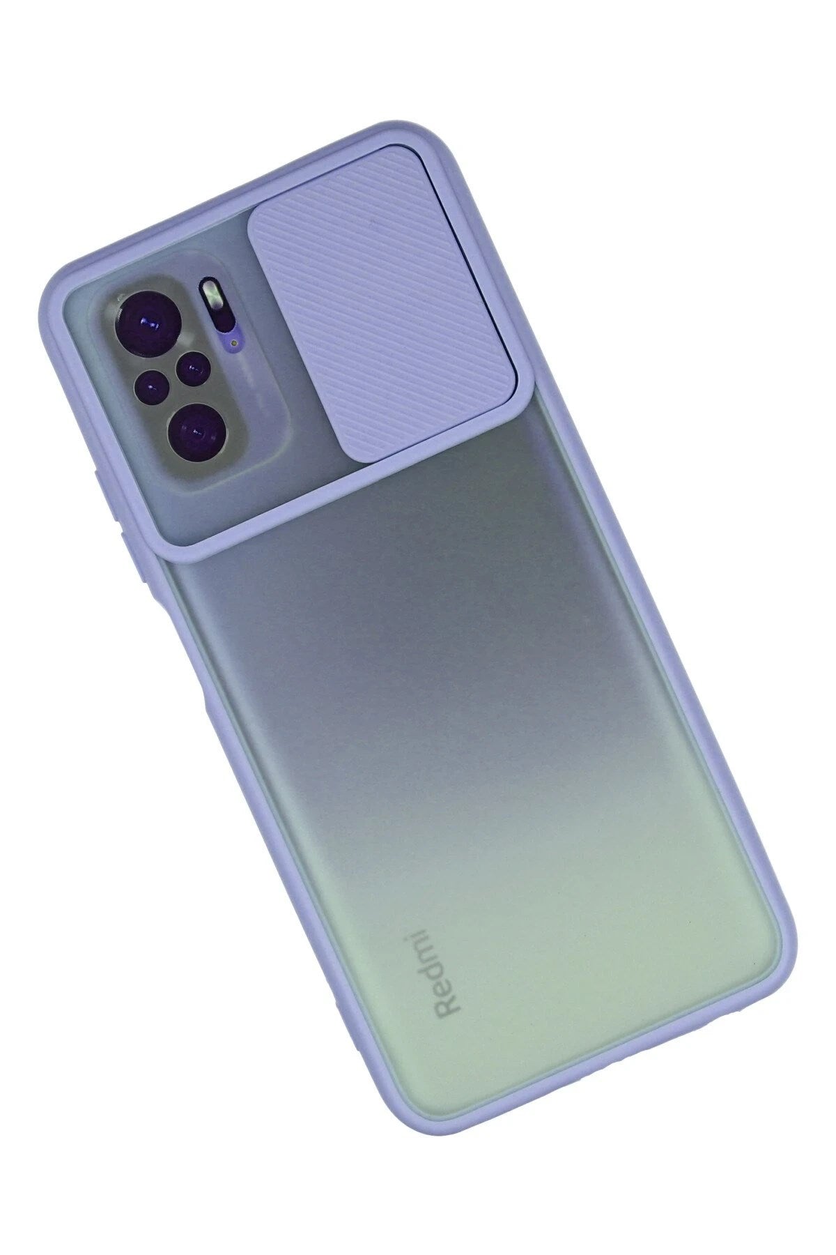 Mey İthalat® Redmi Note 10 Kılıf Palm Buzlu Kamera Sürgülü Silikon - Lila