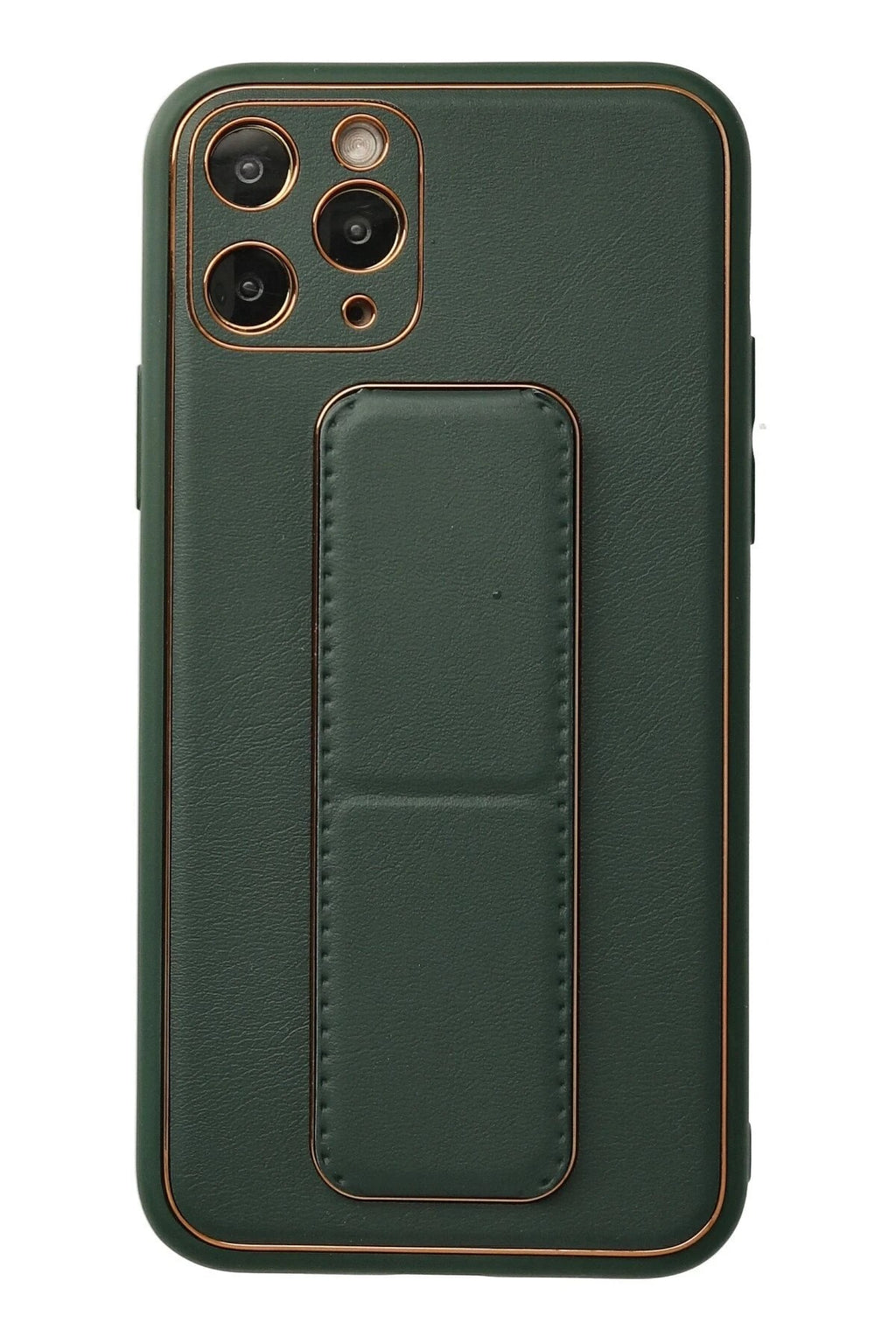 Mey İthalat® iPhone 11 Pro Kılıf Coco Deri Standlı Kapak - Yeşil