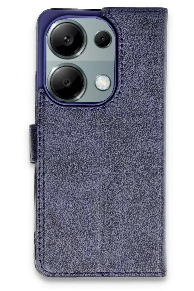 Mey İthalat® Redmi Note 13 Pro 4G Kılıf Trend S Plus Kapaklı Kılıf - Lacivert