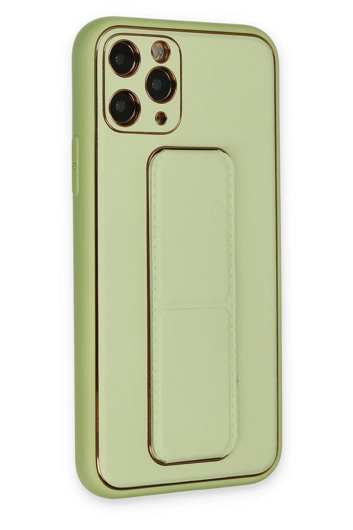 Mey İthalat® iPhone 11 Pro Kılıf Coco Deri Standlı Kapak - Su Yeşili