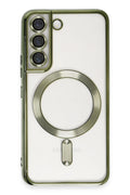 Mey İthalat® Samsung Galaxy S22 Kılıf Kross Magneticsafe Kapak - Koyu Yeşil