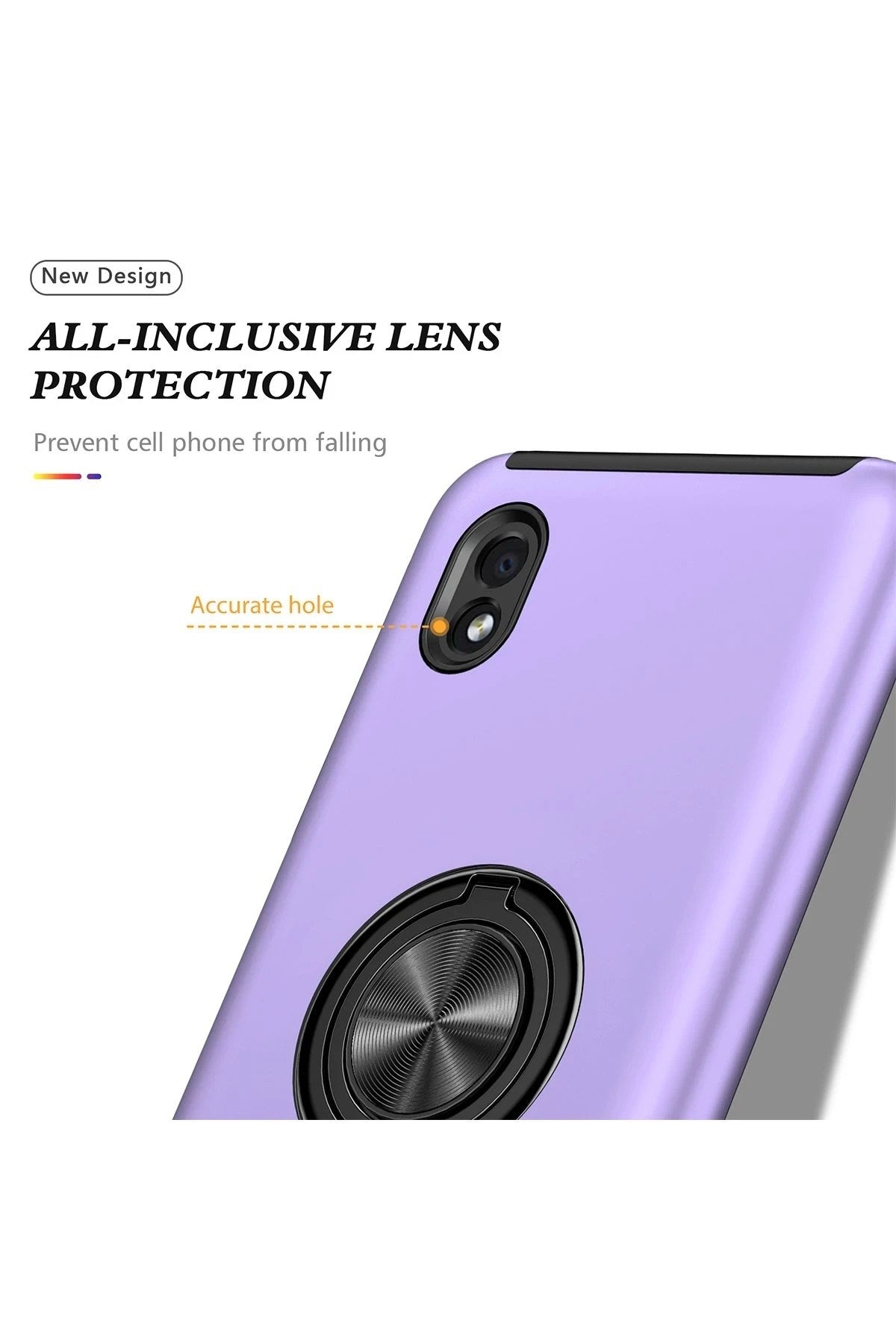 Mey İthalat® Samsung Galaxy A01 Core Kılıf Elit Yüzüklü Kapak - Mor