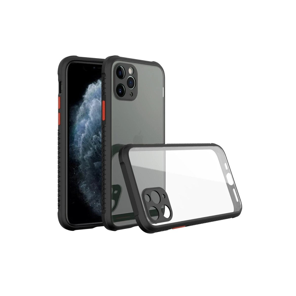 Mey İthalat® iPhone 11 Pro Max Kılıf Miami Şeffaf Silikon - Siyah