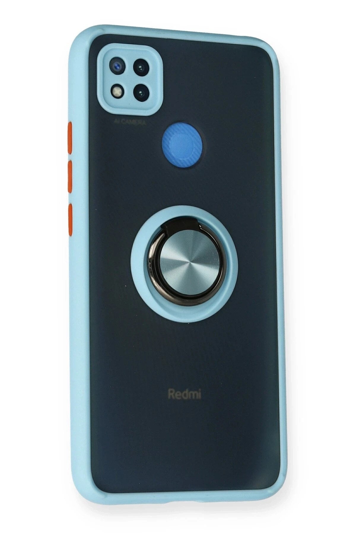 Mey İthalat® Redmi 9C Kılıf Montreal Yüzüklü Silikon Kapak - Buz Mavi