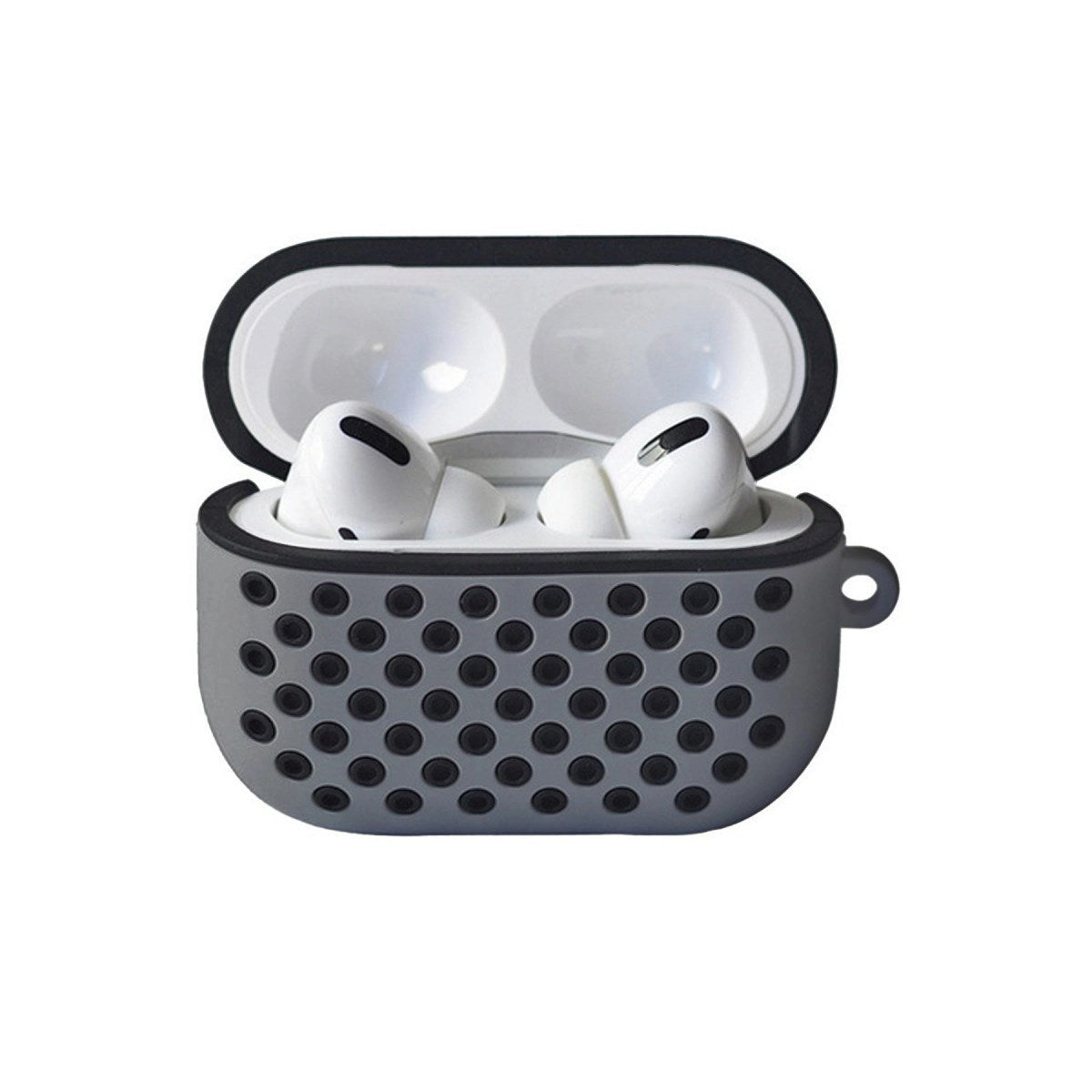 Mey İthalat® Airpods Pro 2 (2.nesil) Spor Delikli Kılıf - Gri-Siyah