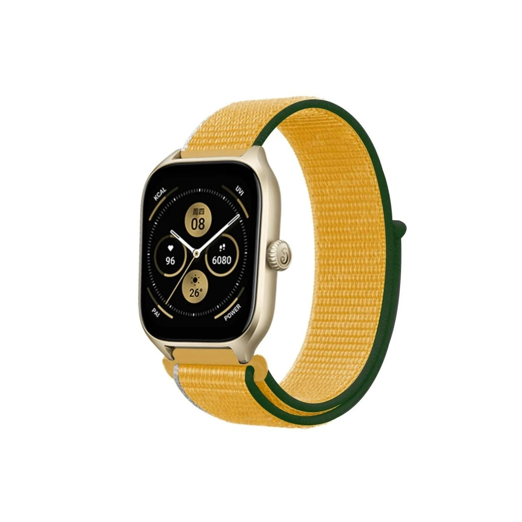 Mey İthalat® Watch 22mm Hasırlı Cırtcırtlı Kordon - Sarı