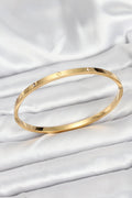 Mey İthalat® 316L Çelik Gold Renk Zirkon Taşlı 65 mm İnce Kadın Kelepçe Bileklik