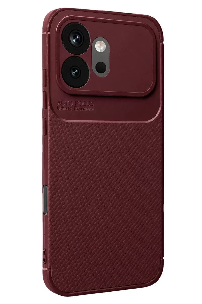 Mey İthalat® Huawei Honor 600 Auto Focus Karbon Kapak - Bordo