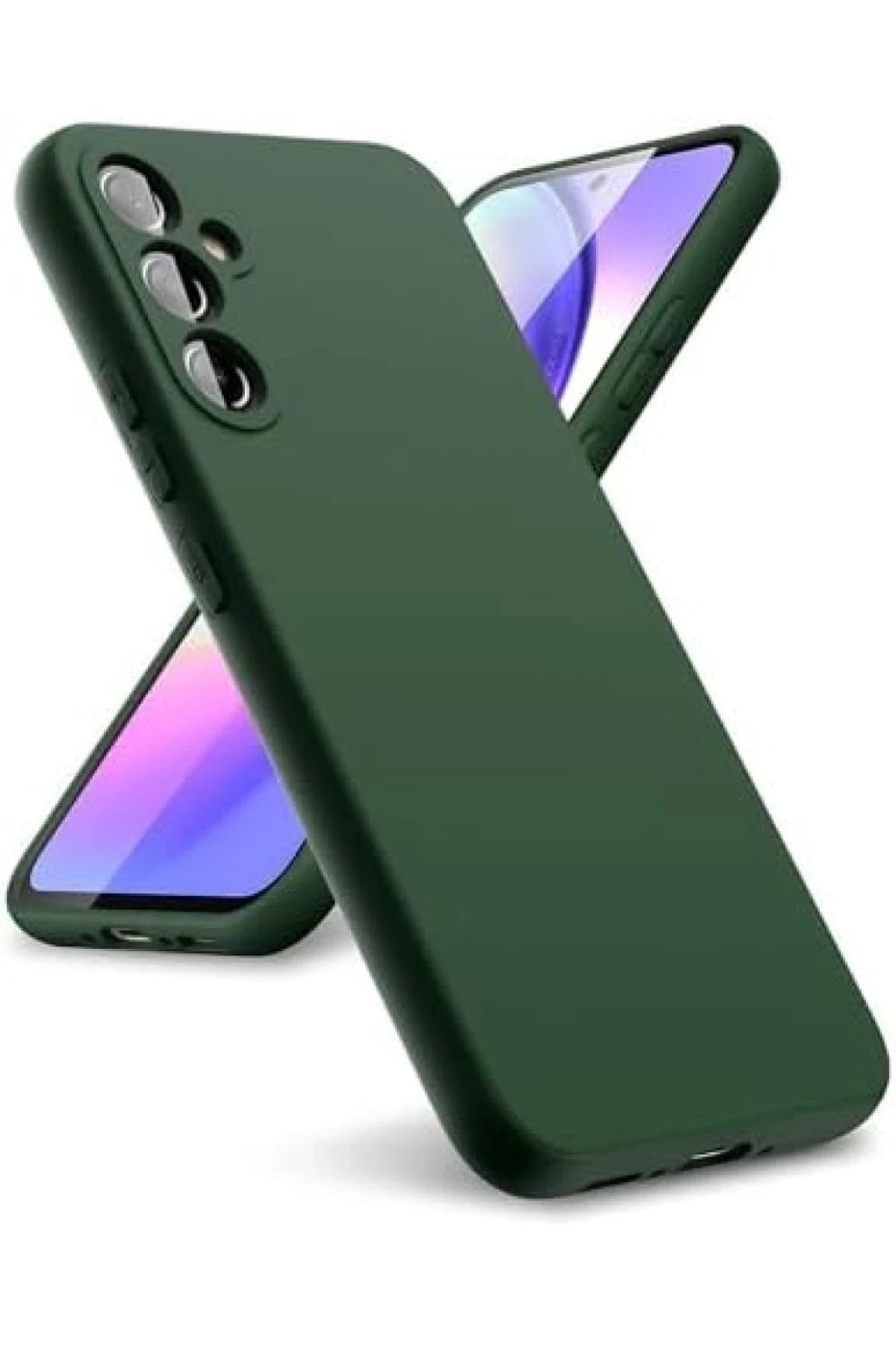 Mey İthalat® Samsung Galaxy A24 4G Kılıf First Silikon - Koyu Yeşil
