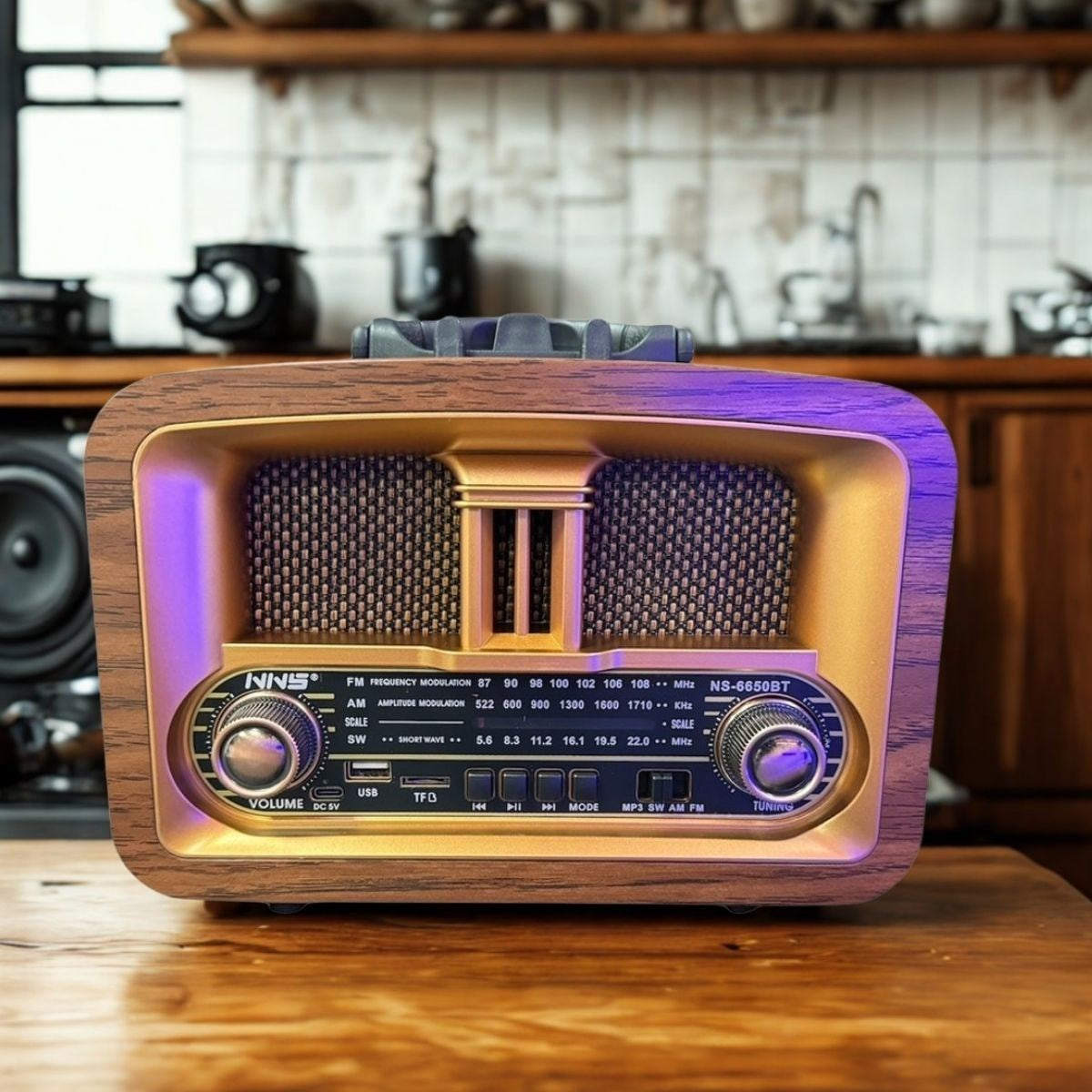 Taşınabilir Klasik AM/FM/SW Retro Ev Radyo USB ile Şarj Olabilen Retro Radyo