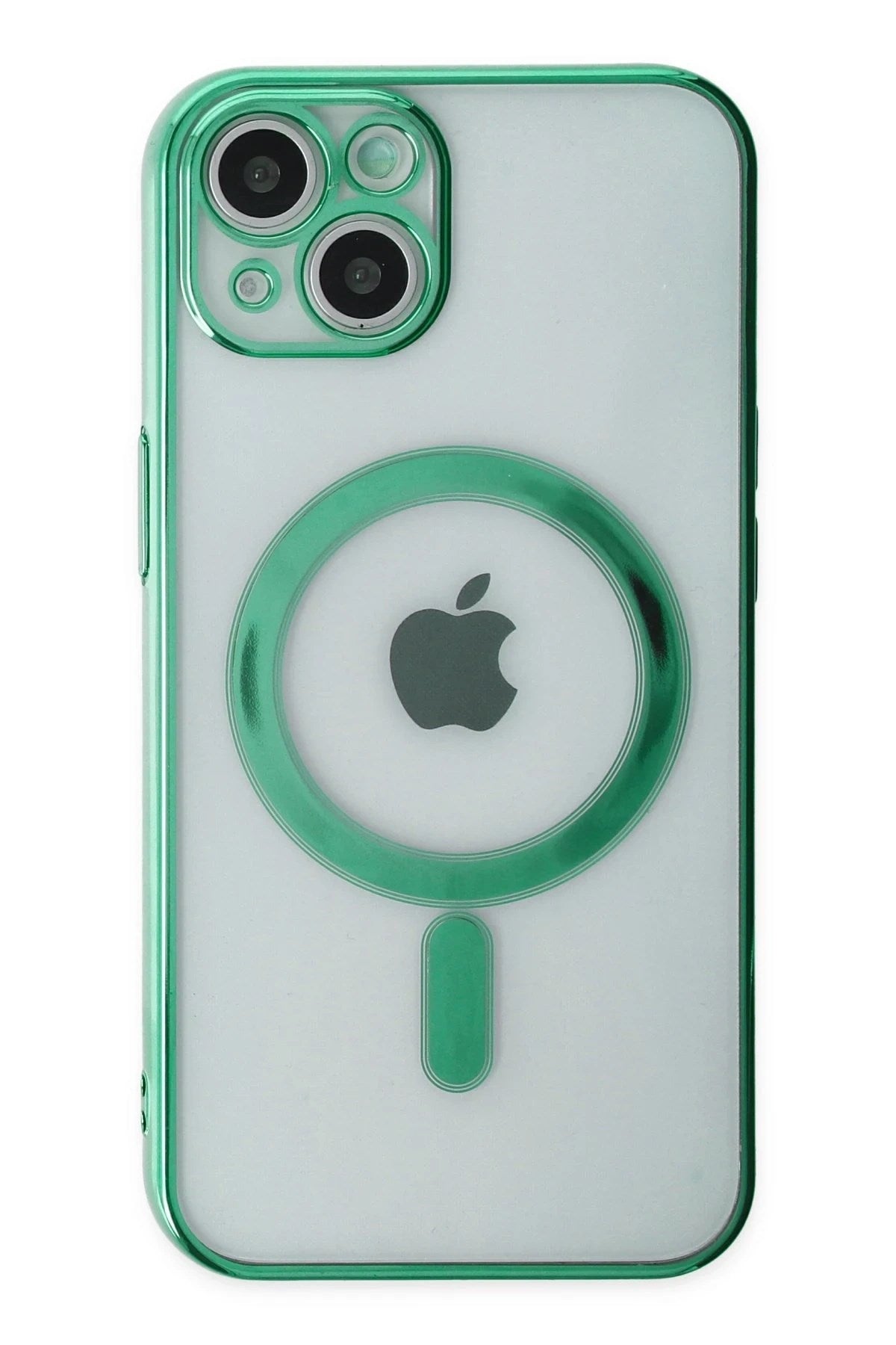 Mey İthalat® iPhone 14 Plus Kılıf Magneticsafe Lazer Silikon - Haki Yeşil