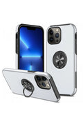 Mey İthalat® iPhone 13 Pro Kılıf Elit Yüzüklü Kapak - Gümüş