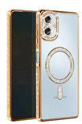 Mey İthalat® Samsung Galaxy A06 Joke Simli Magneticsafe Kılıf - Gold