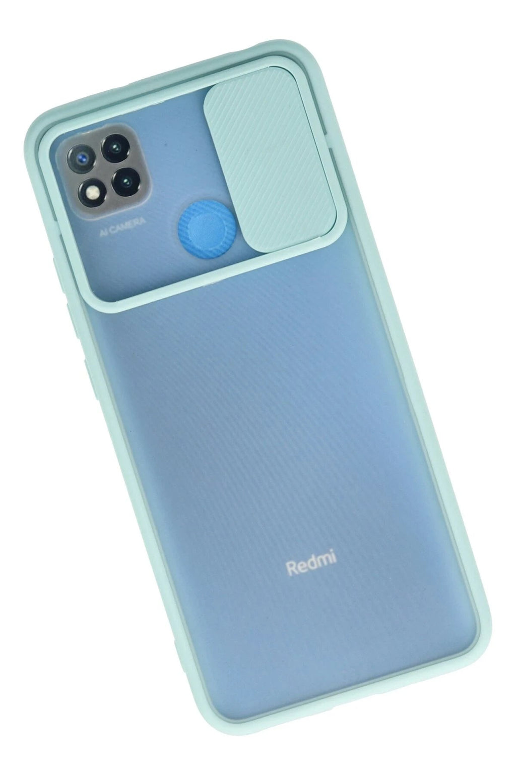 Mey İthalat® Redmi 9C Kılıf Palm Buzlu Kamera Sürgülü Silikon - Turkuaz