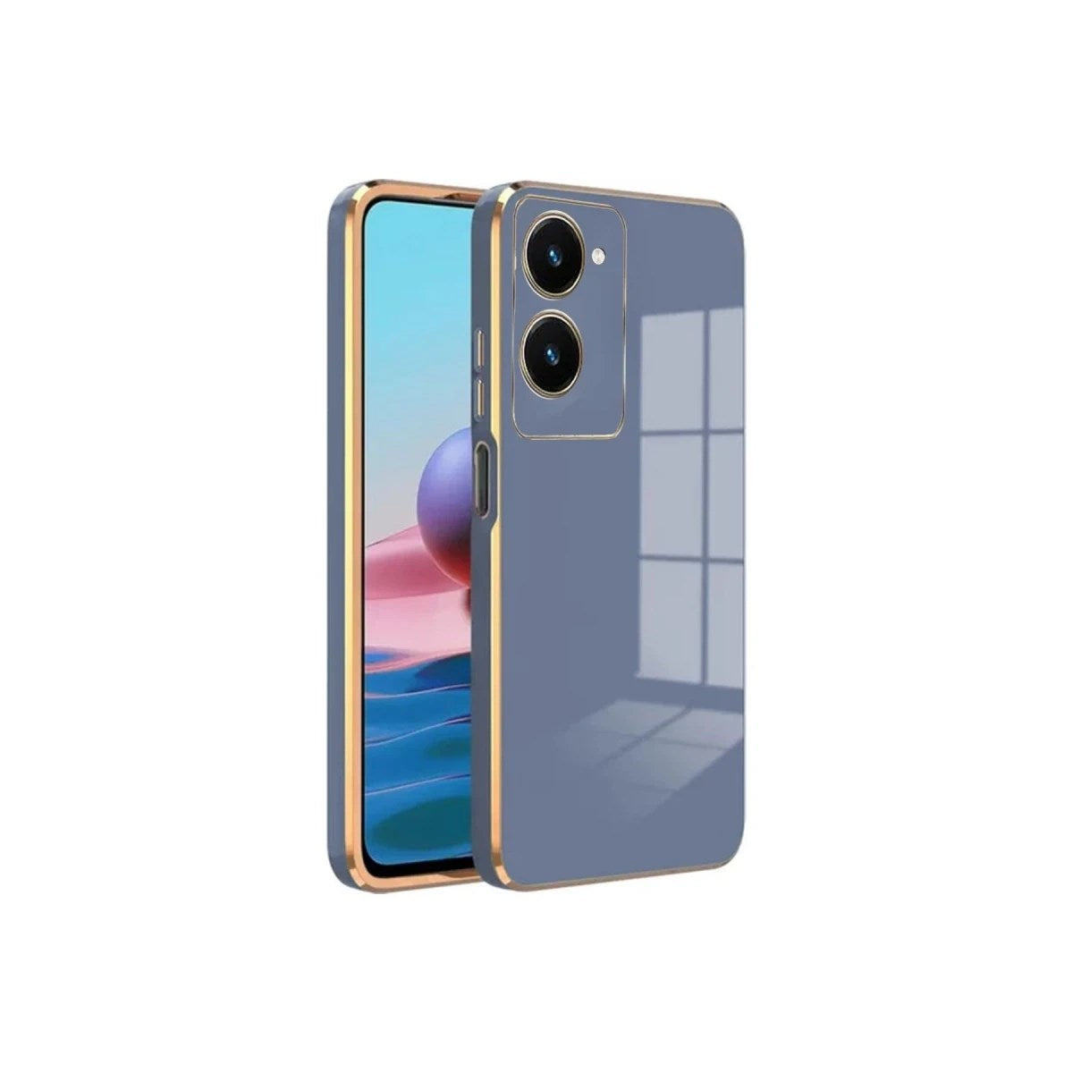 Mey İthalat® Vivo Y18 Kılıf Volet Silikon - Mavi