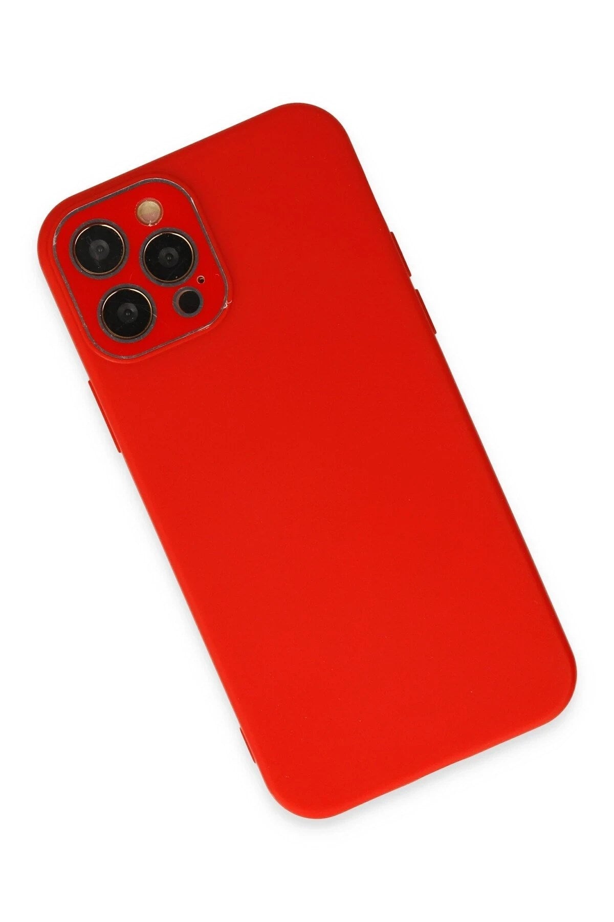 Mey İthalat® iPhone 12 Pro Kılıf Lansman Glass Kapak - Kırmızı
