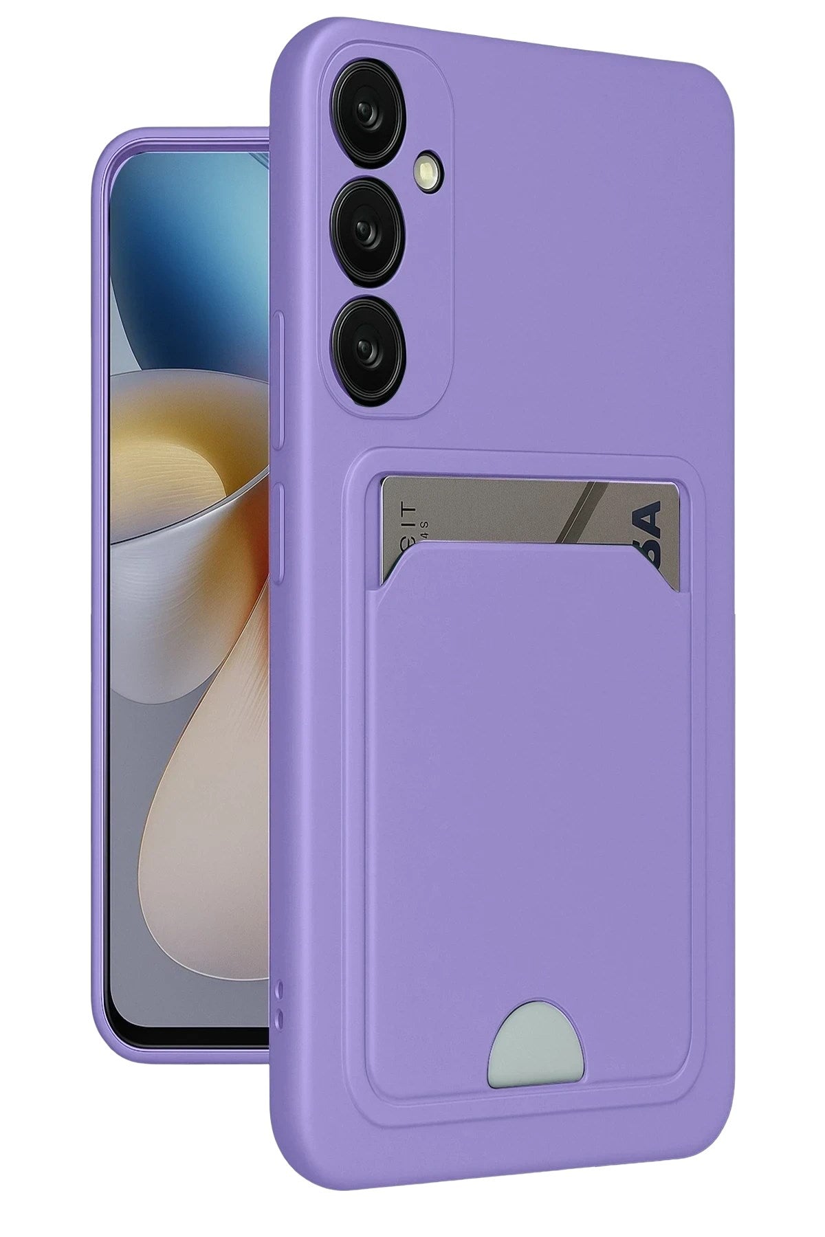Mey İthalat® Samsung Galaxy A55 5G Kılıf Kelvin Kartvizitli Silikon - Lila