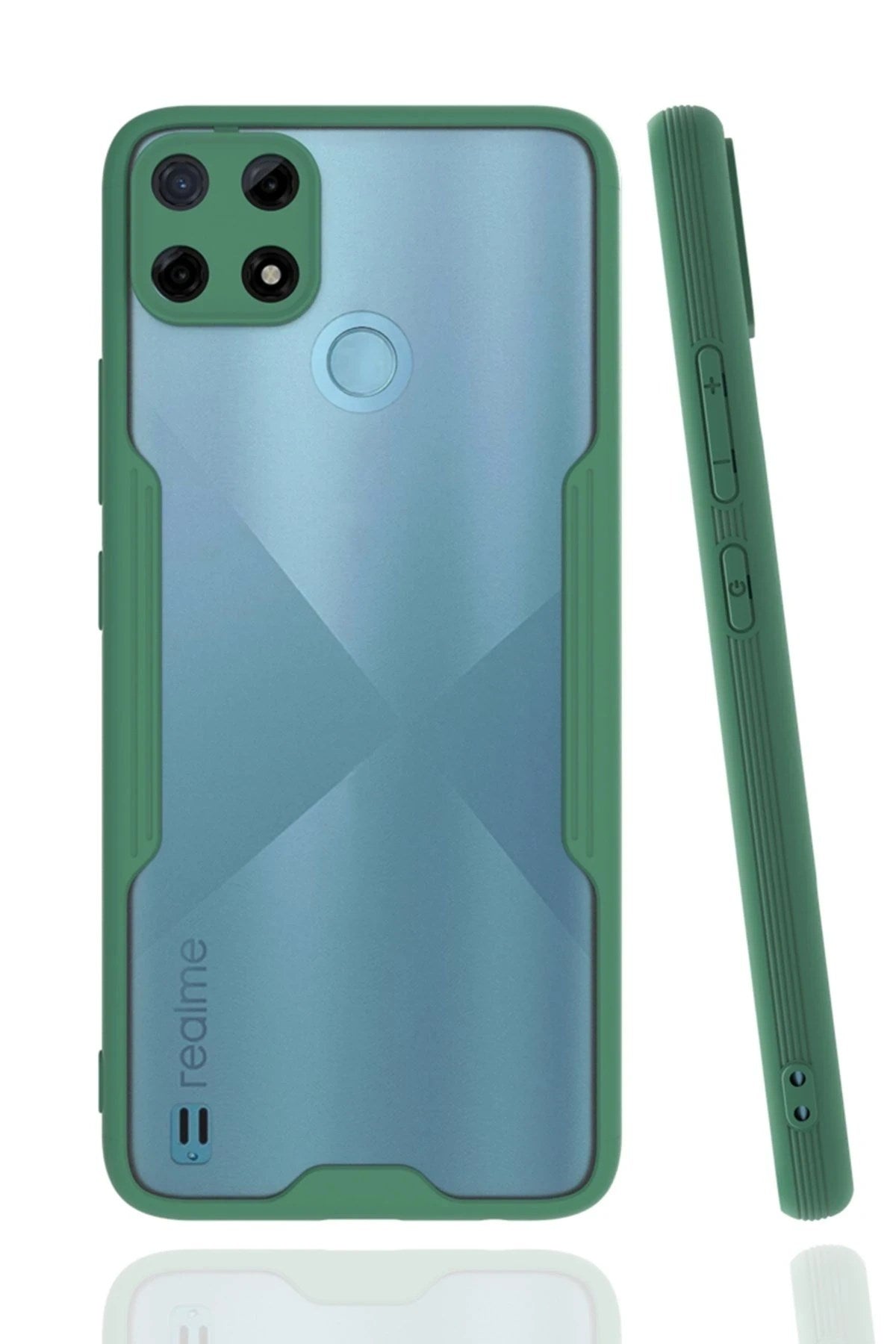 Mey İthalat® Realme C25Y Kılıf Platin Silikon - Yeşil
