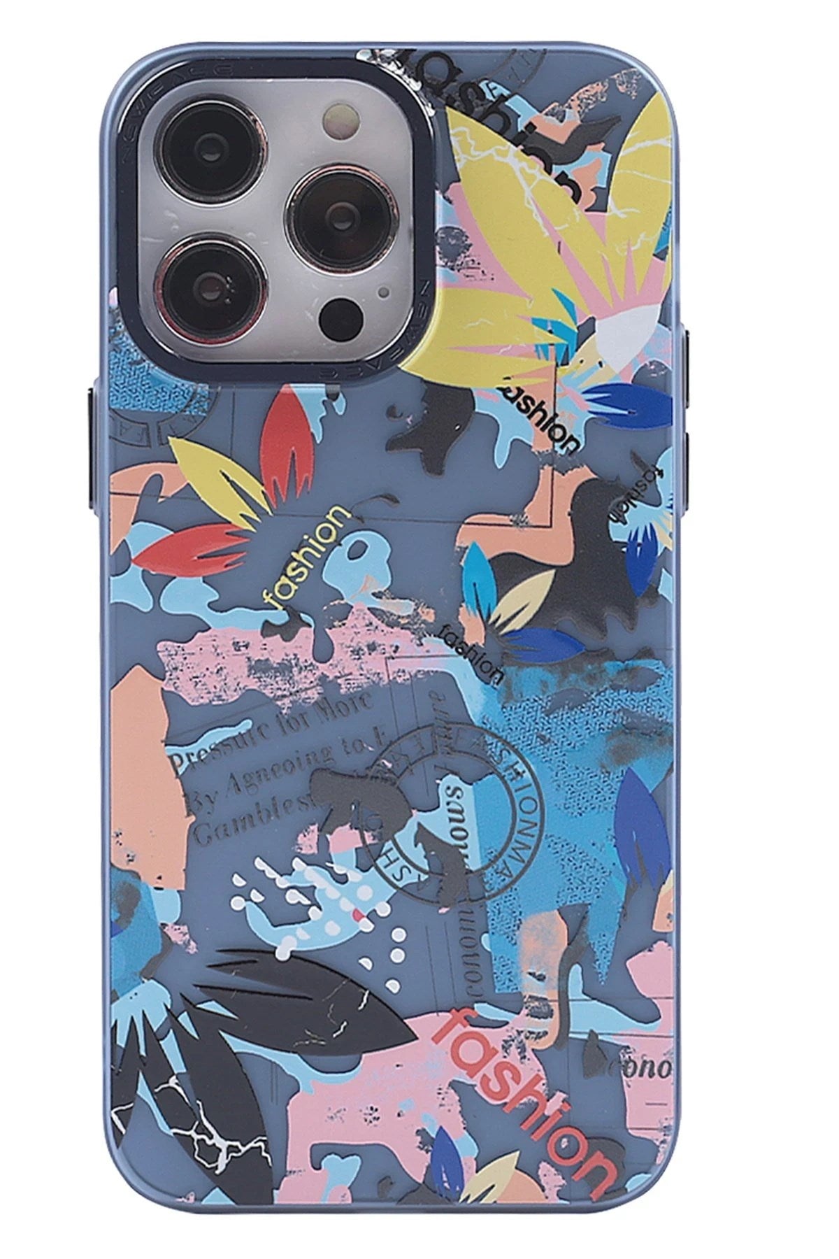 Mey İthalat® iPhone 14 Pro Max Kılıf Desenli Kapak - Pembe - 1