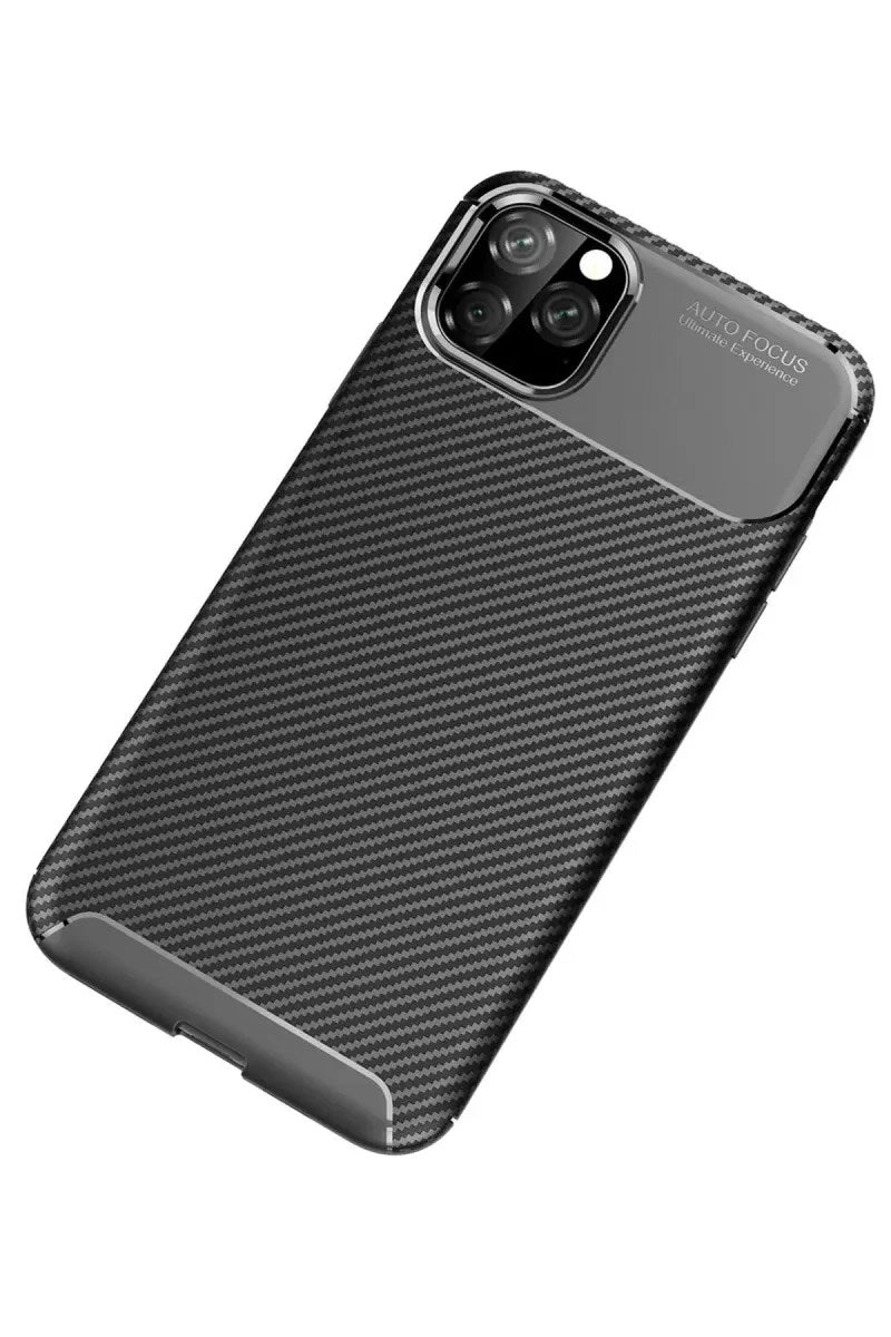Mey İthalat® iPhone 11 Pro Max Kılıf Auto Focus Karbon Kapak - Siyah
