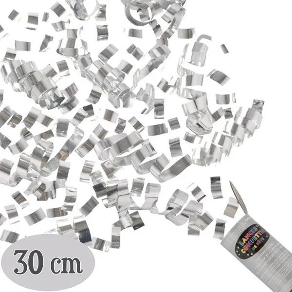 Gümüş Renk Konfeti 30 Cm | Düğün, Nişan ve Parti Eğlence Aksesuarı