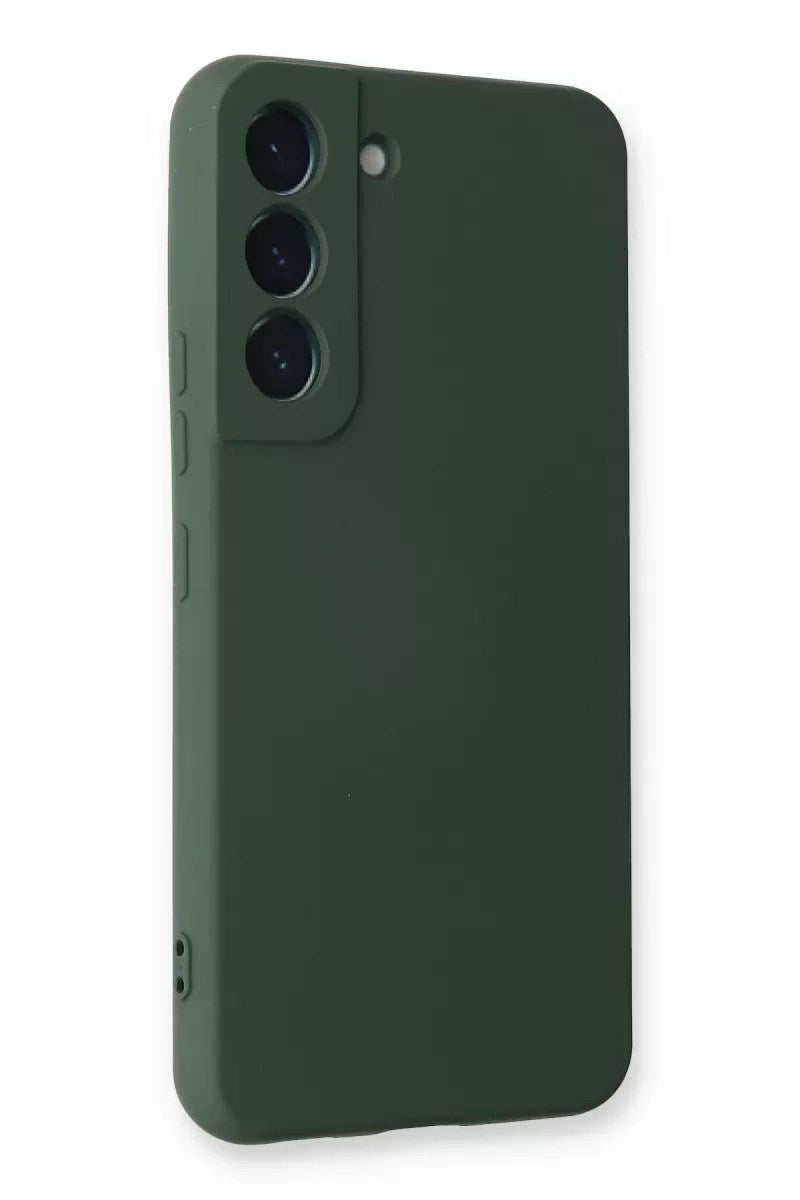 Mey İthalat® Samsung Galaxy S22 Plus Kılıf Nano içi Kadife Silikon - Koyu Yeşil