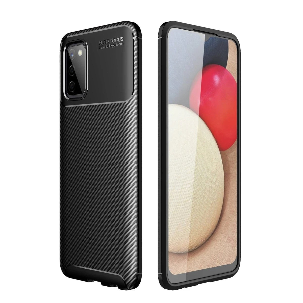 Mey İthalat® Samsung Galaxy A02S Kılıf Auto Focus Karbon Kapak - Siyah