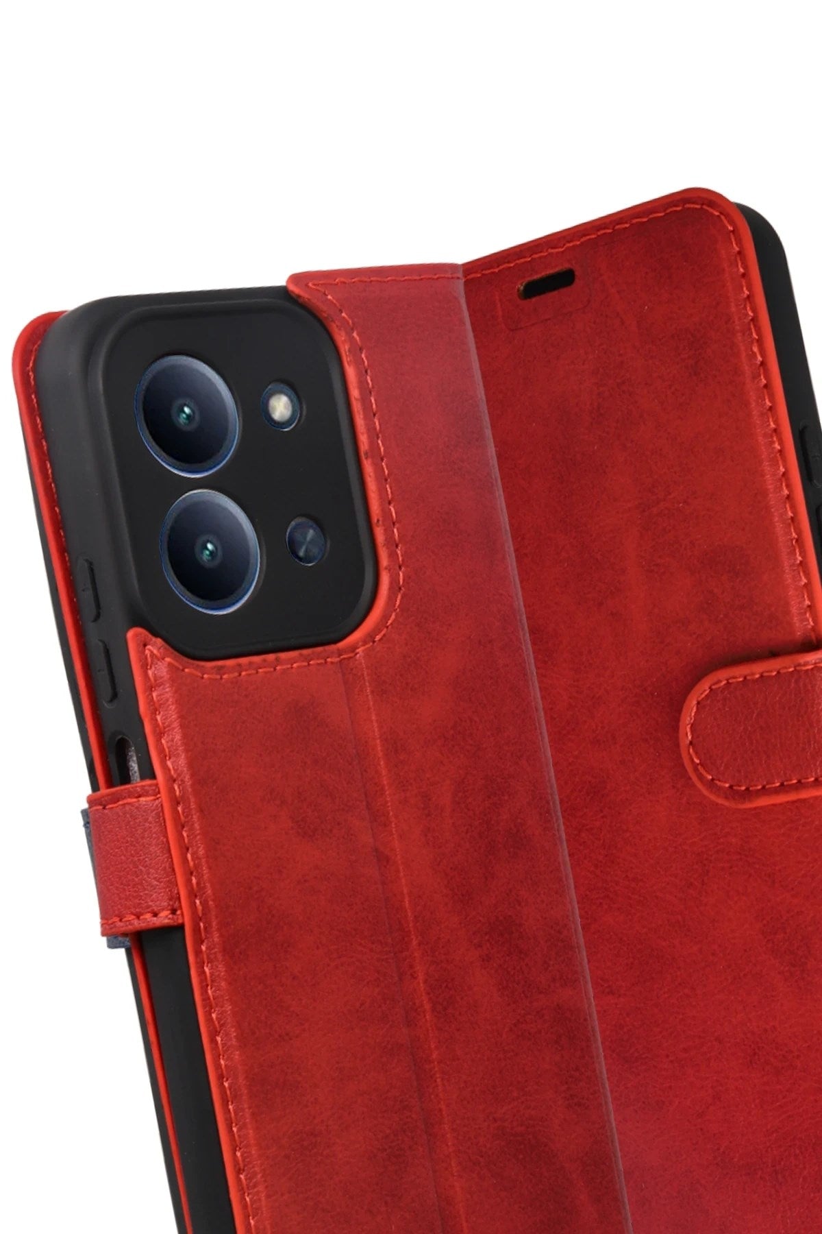 Mey İthalat® Redmi 15C 4G Trend S Plus Kapaklı Kılıf - Kırmızı