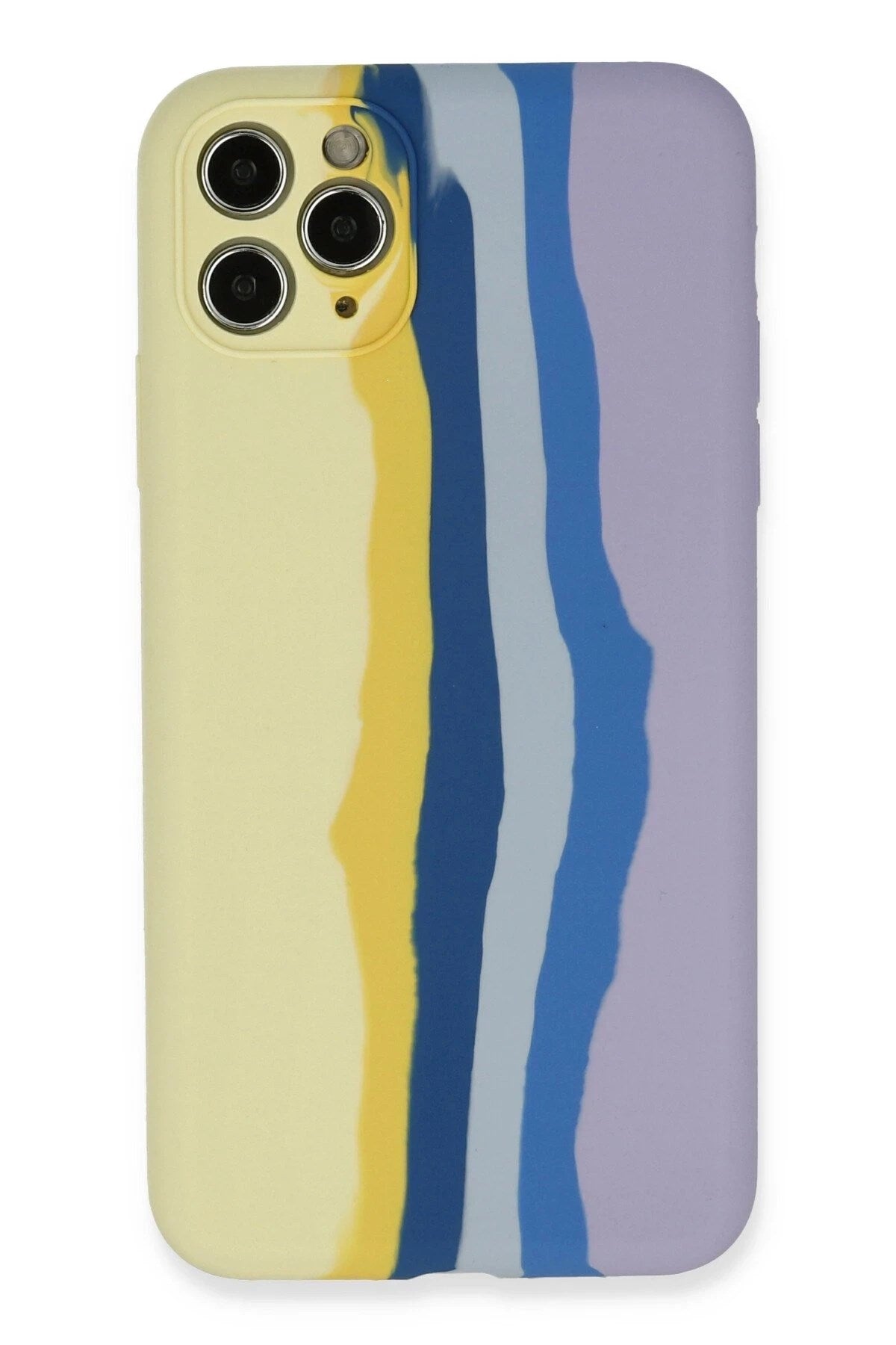 Mey İthalat® iPhone 11 Pro Kılıf Ebruli Lansman Silikon - Sarı-Lila