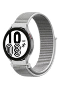 Mey İthalat® Samsung Galaxy Watch 4 Hasırlı Cırtcırtlı Kordon - Beyaz
