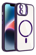 Mey İthalat® iPhone 11 Remim Lensli Magsafe Standlı Kapak - Derin Mor