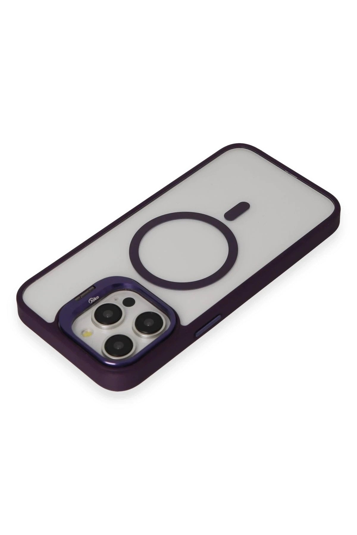 Mey İthalat® iPhone 14 Pro Kılıf Roblox Lens Magsafe Standlı Kapak - Derin Mor
