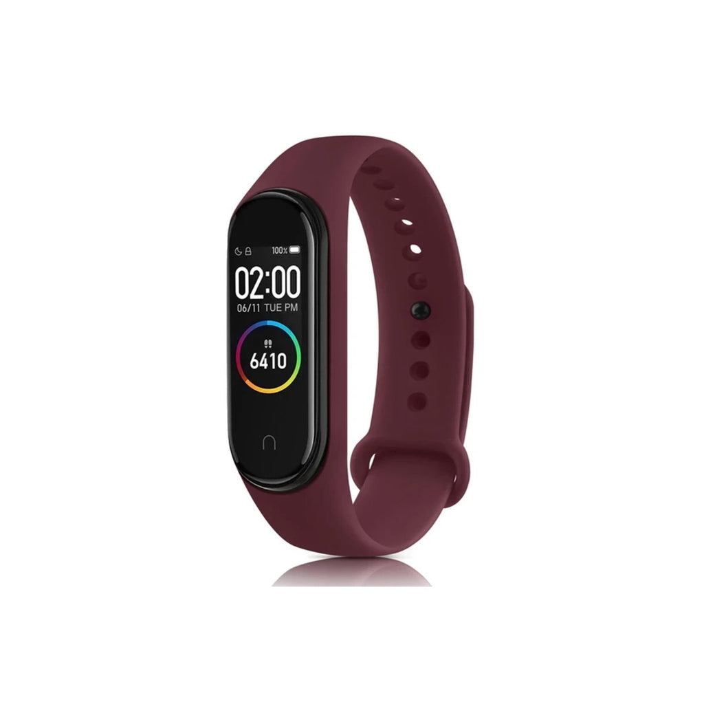 Mey İthalat® Mi Band 4 Klasik Kordon - Mürdüm