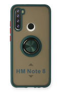 Mey İthalat® Redmi Note 8 Kılıf Montreal Yüzüklü Silikon Kapak - Yeşil