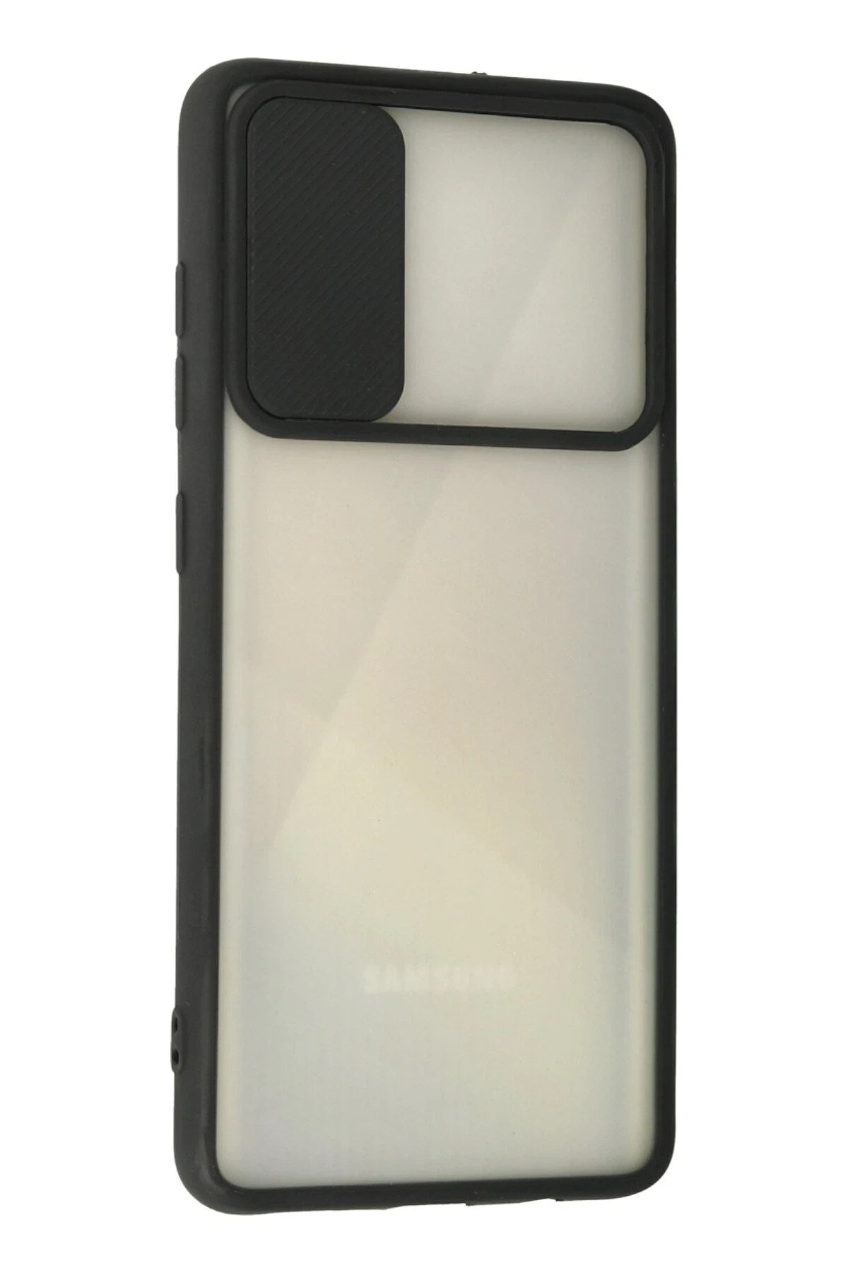 Mey İthalat® Samsung Galaxy A71 Kılıf Palm Buzlu Kamera Sürgülü Silikon - Siyah
