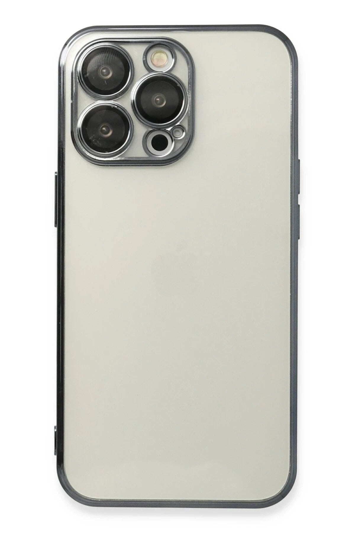 Mey İthalat® iPhone 13 Pro Kılıf Lensli Silikon - Siyah