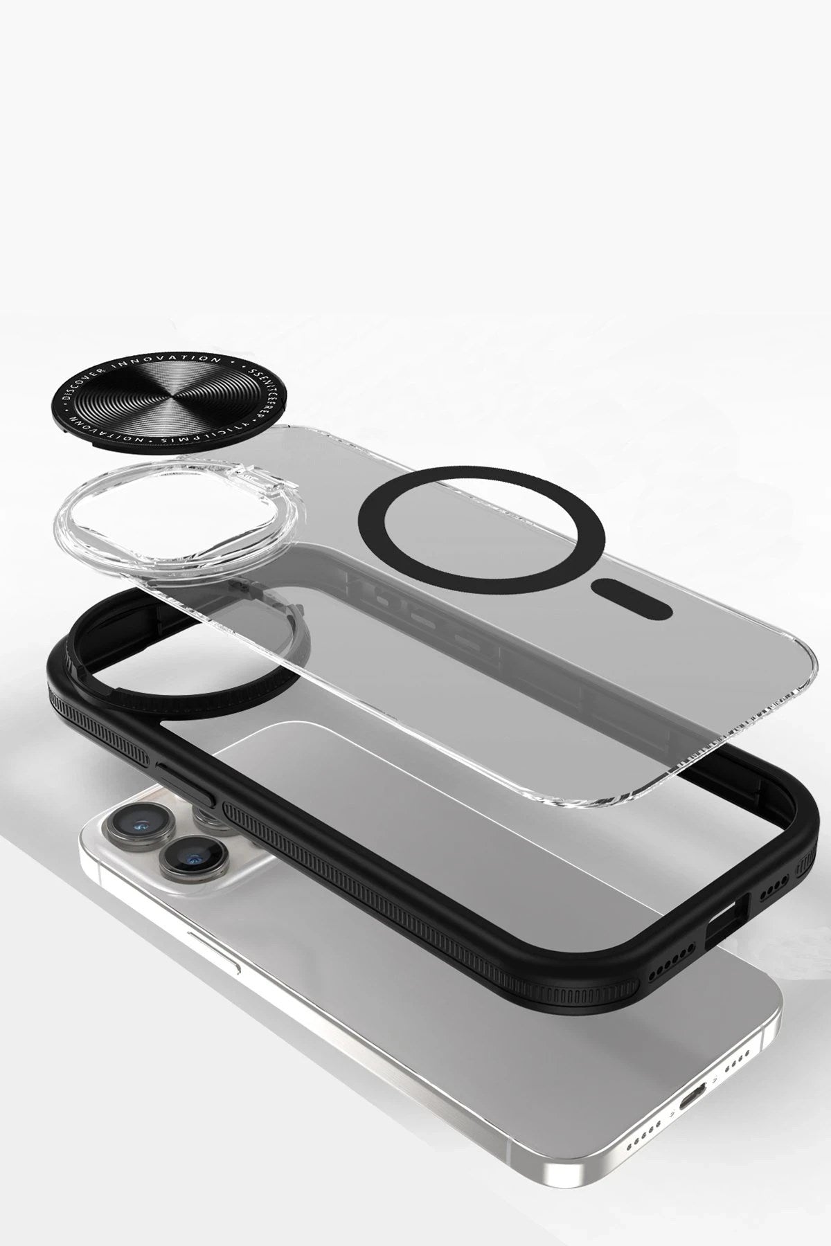 Mey İthalat® iPhone 11 Kılıf Teleskop Lens Magsafe Silikon Kapak - Siyah