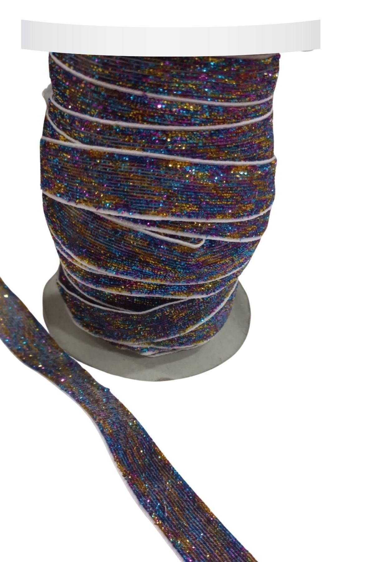 Kadife Kurdele Simli 1,5 Cm Karışık Renk 1 Metre