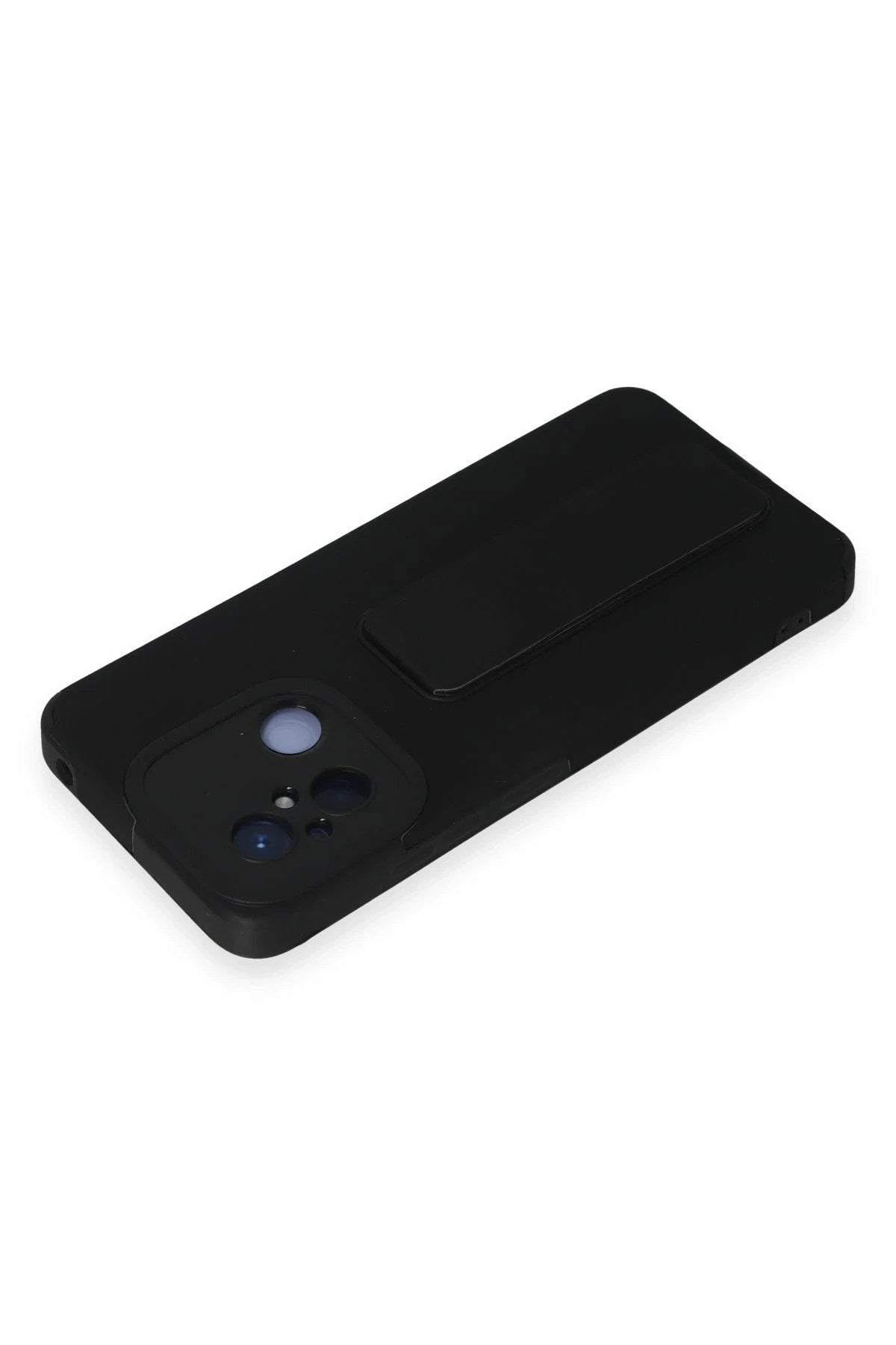 Mey İthalat® Redmi 12C Kılıf Mega Standlı Silikon - Siyah